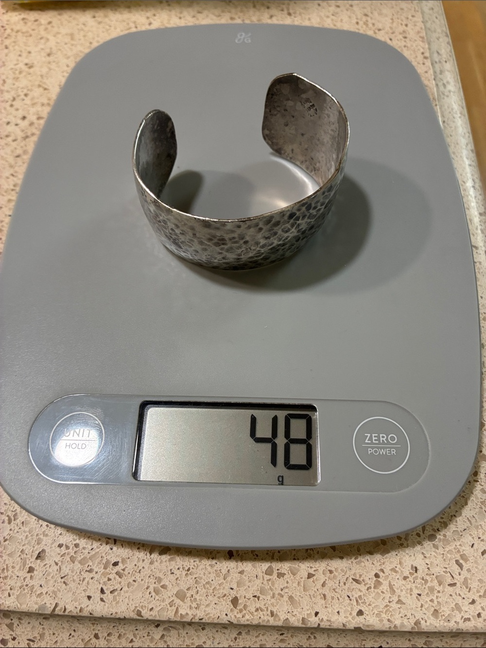 Taxco Hammered Silver Wide Cuff Bracelet - Picture 5 of 5